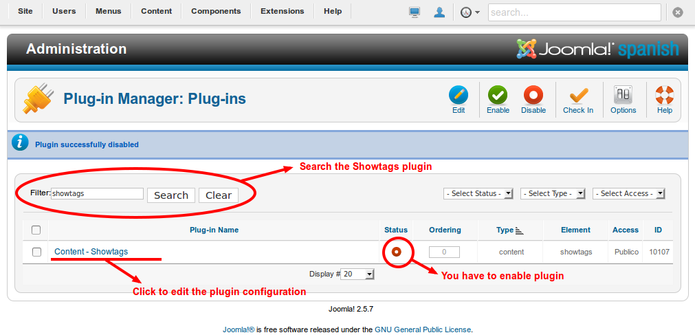 Enable plugin
